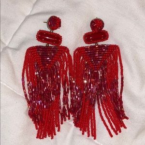 Red Anthropologie Earrings